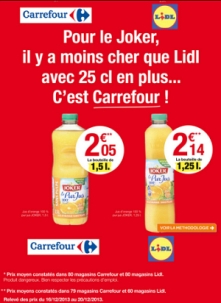 Publicité comparative de Carrefour contre Lidl